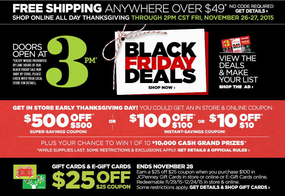 JCPenney.com: Black Friday Deals Now Live Plus A Coupon Code - What Are The Black Friday Deals 2015