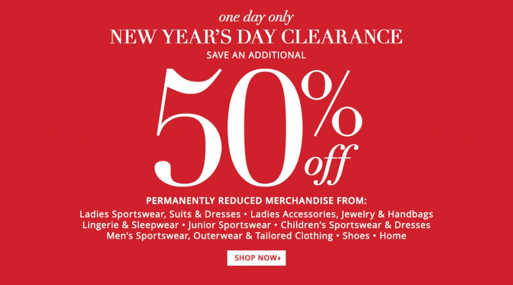 Dillards- New Years Day Clearance 