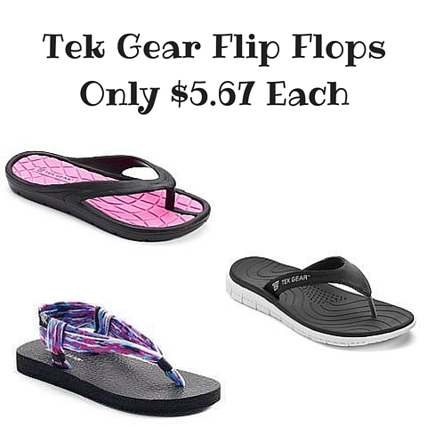Kohl's: Tek Gear Flip Flops Only $5.67 Each