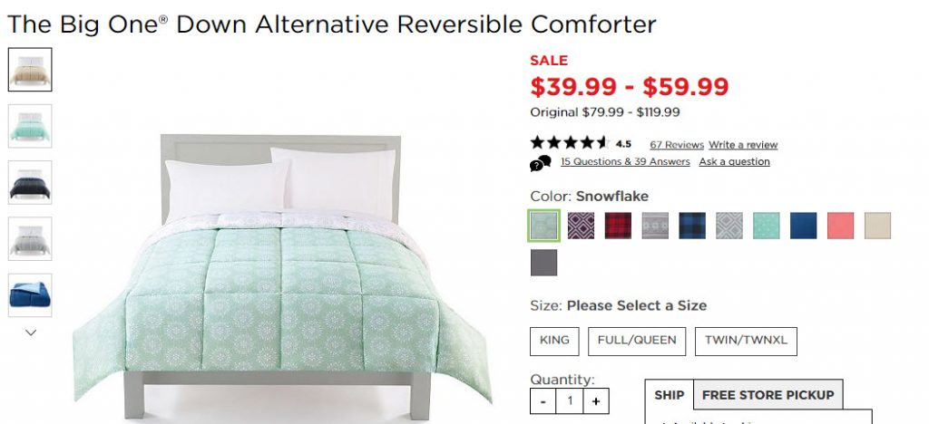 Kohl S Reversible Down Alternative Comforters As Low As 19 49