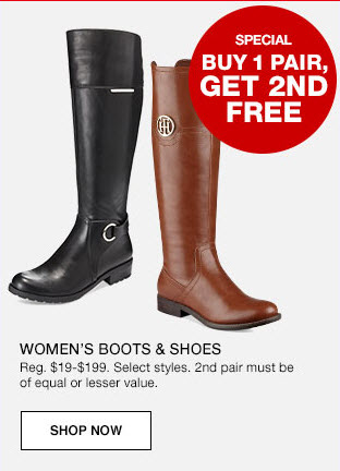 Macy&#39;s: Boots & Shoes are Buy One Get One FREE Plus FREE Shipping!