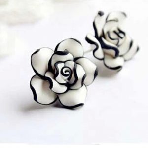 black and white resin earrings