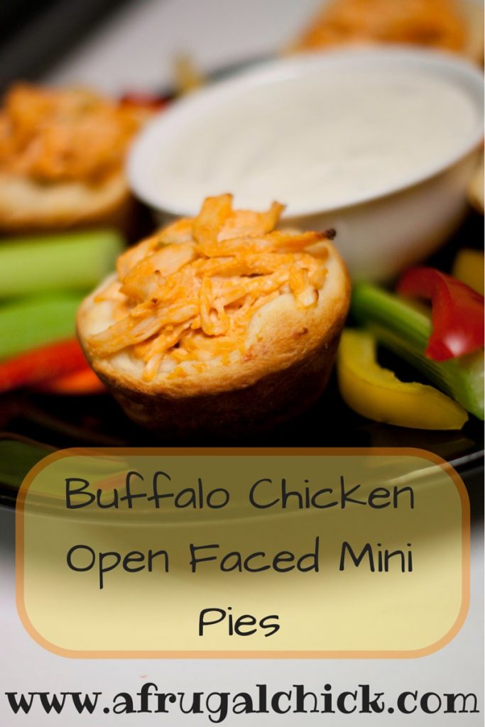 Buffalo Chicken Open Faced Mini Pies