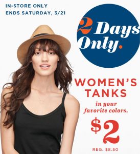 old navy in store tank tops
