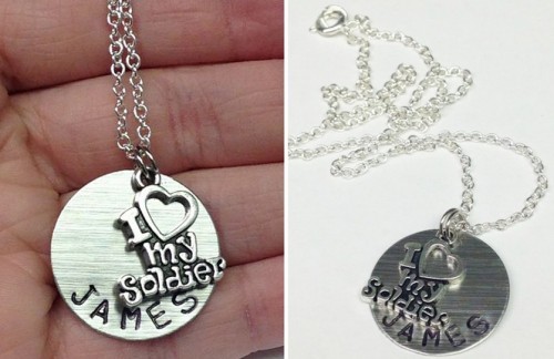 i love my soldier necklace