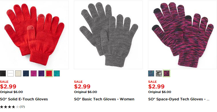 kohls womens gloves