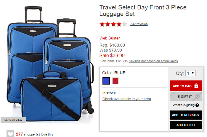 Macy's: Travel 3-Piece Luggage Set, Only $39.99 Shipped