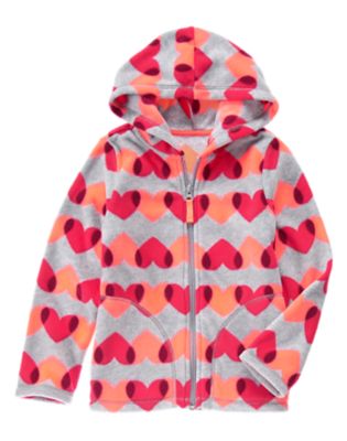 heart microfleece hoodie