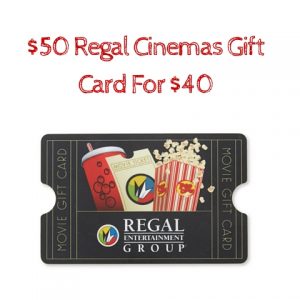 Amazon: $50 Regal Cinemas Gift Card For $40