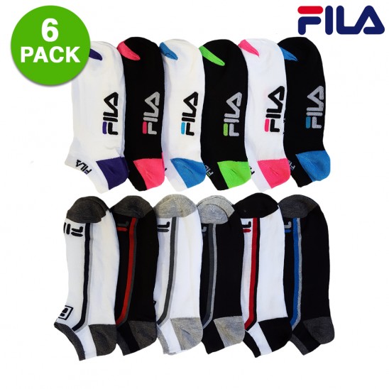 6 Pairs: Fila Shock Dry® No-Show Athletic Socks - Women, Boys & Girls ...
