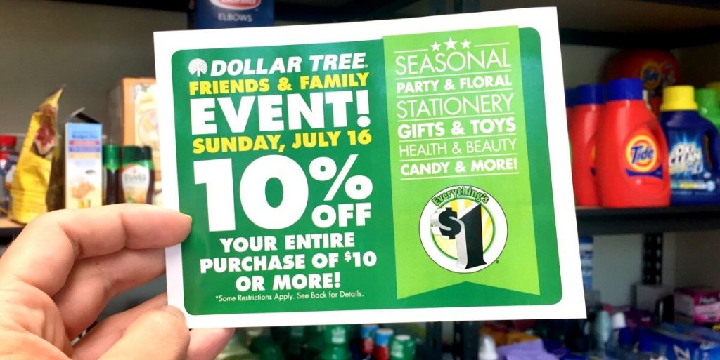 RARE 10 Off 10 Dollar Tree Purchase Coupon Sunday 7 16 Only 