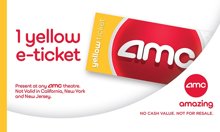 Amc 8 99 For One Amc Yellow E Ticket At Amc Theatres 40 Off
