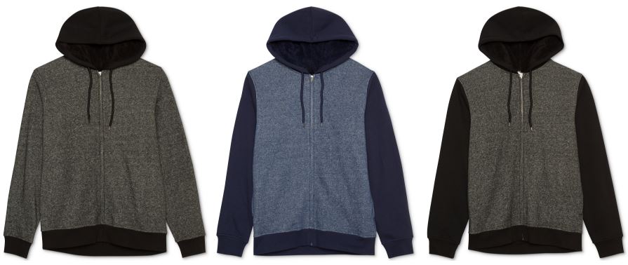 Macy's: Highly Rated Men's Marled Zip Up Sherpa-Lined Fleece Hoodie $13 ...