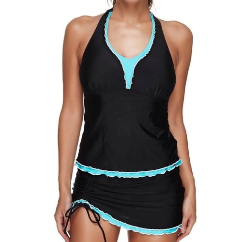Amazon: Women’s 2 Piece Halter Tankini with Panty Skirt $10.49 After ...