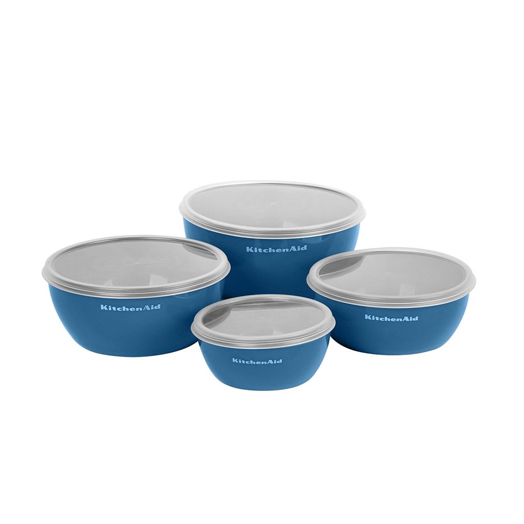 Kitchenaid Prep Bowls with Lids Ocean Blue Set of 4 
