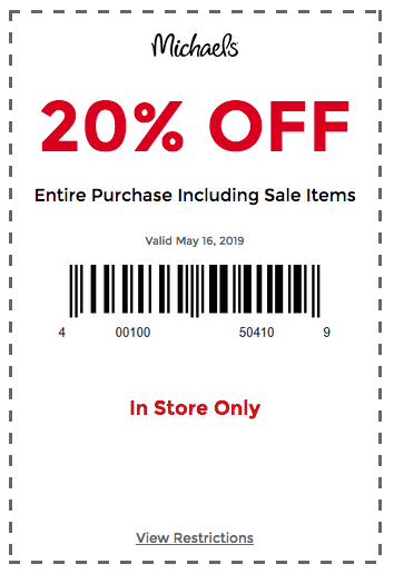 20% off Michael’s Coupon – Including Sale Items! {Today Only}