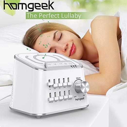 High-Quality Speaker homgeek white noise machine for sleeping Dual Volume Adjustment and Auto-Off Tim Portable Sound Machine with 100 Mix Relaxing & Soothing Nature Sounds Adapter Charging Options 