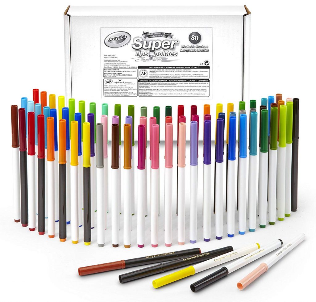 Lowest Price: Crayola Super Tips Washable Markers, 80 Count Set, 43  Unique Colors with Doubles of Your Favorite 25 Colors & 12 Scented Shades