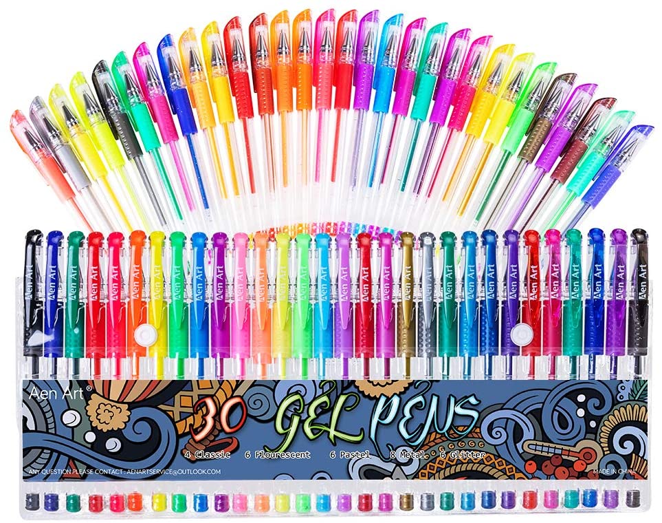 Lowest Price: Highly Rated Gel Pens 30 Colors Gel Marker Set Colored  Pen