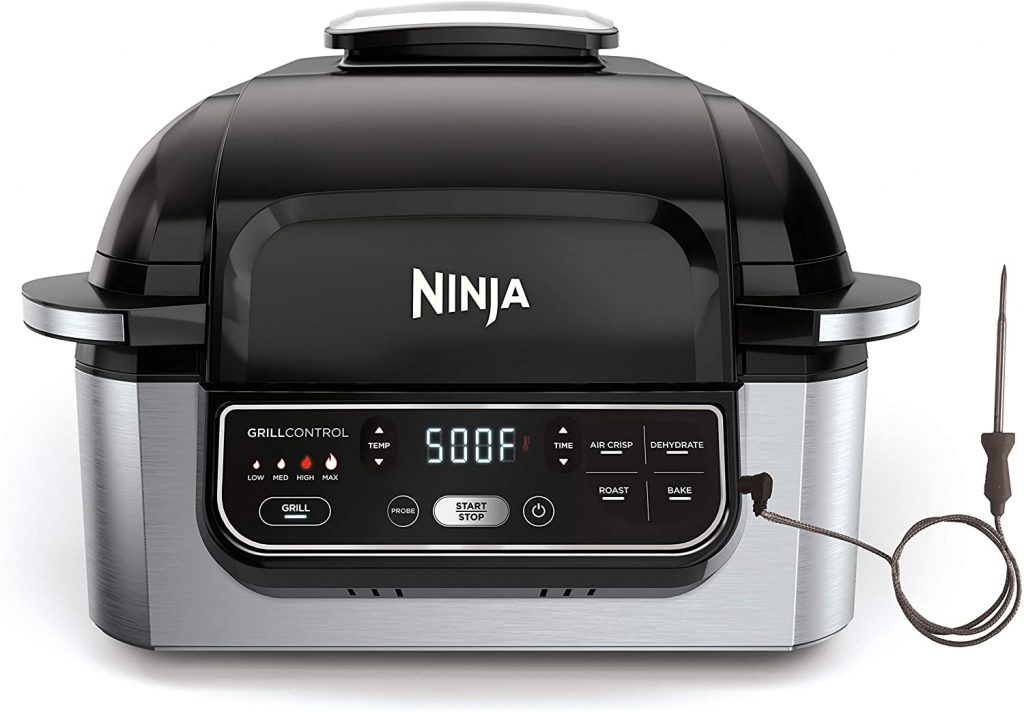 Ninja Foodi Pro 5-in-1 Integrated Smart Probe and Cyclonic Technology Indoor Grill, Air Fryer, Roast, Bake, Dehydrate