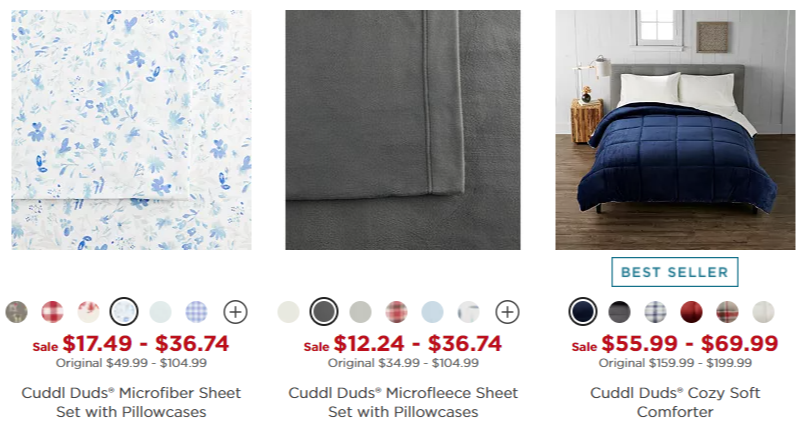 Kohl's Black Friday Now: Cuddl Duds Bedding 65% Off Plus An Extra 15% Off