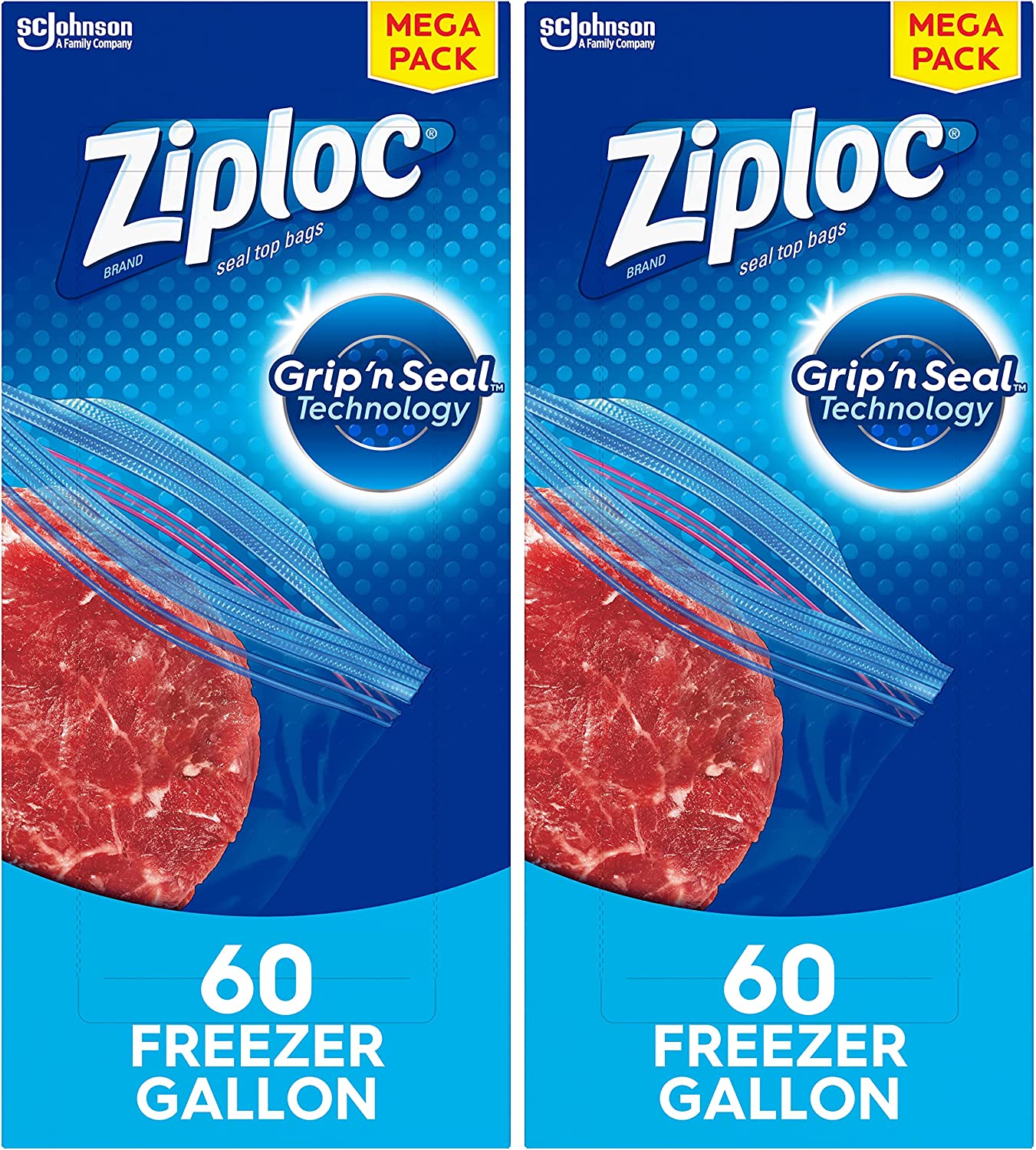 Ziploc Gallon and Quart Freezer Storage Bags Bundle