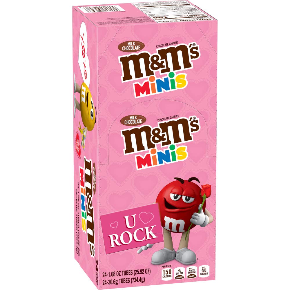 Lowest Price: M&M'S Valentine's Milk Chocolate MINIS Size Candy  1.08-Ounce Tube (Pack of 24)