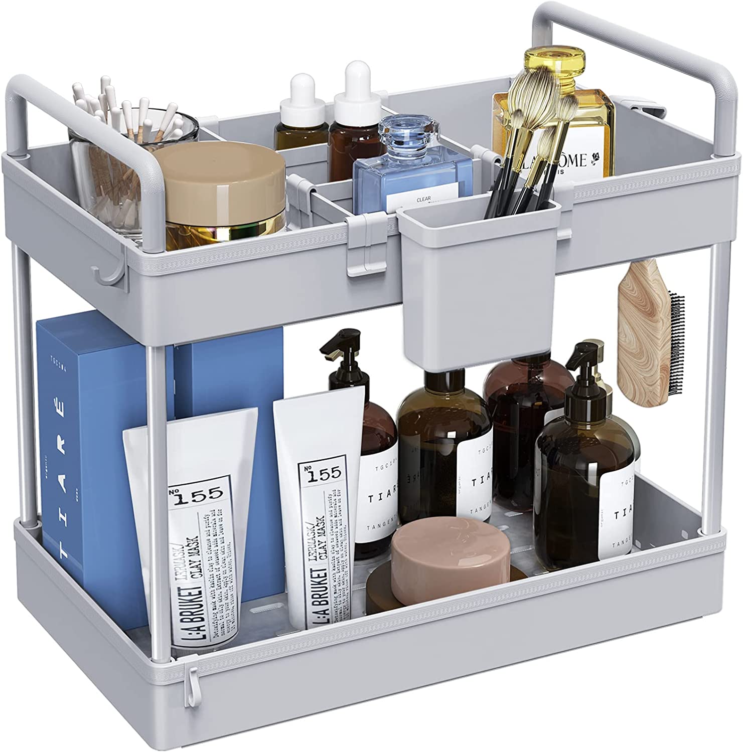3 Pack Under Sink Organizers And Storage With Dividers,2-Tier Bathroom Organizer  Under Sink,Kitchen