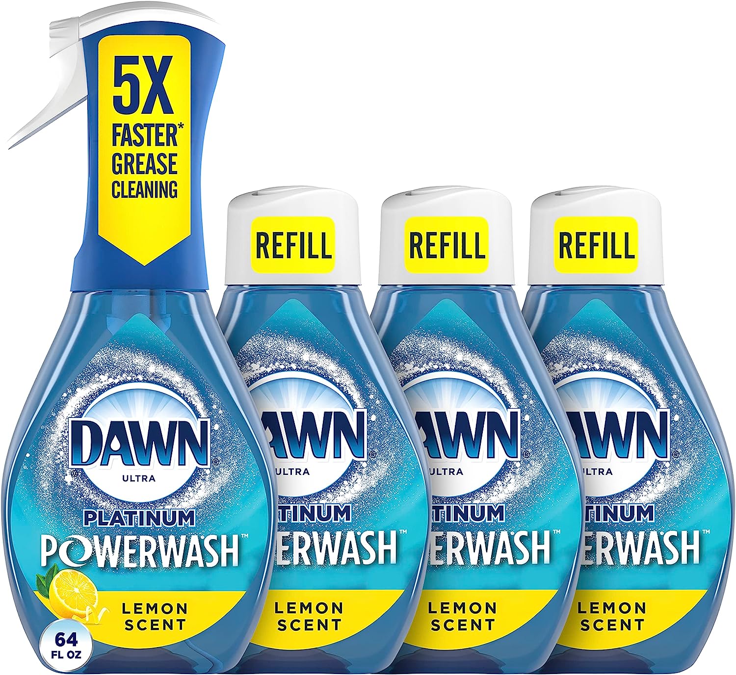 Lowest Price: Dawn Platinum Powerwash Dish Spray, Dish Soap, Lemon  Scent Refill, 16 oz, 1 Starter Kit + 3 Refills, 4 Total