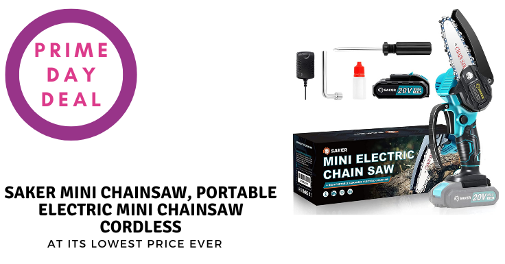 Prime Day Deal: Saker Mini Chainsaw, Portable Electric Mini Chainsaw  Cordless