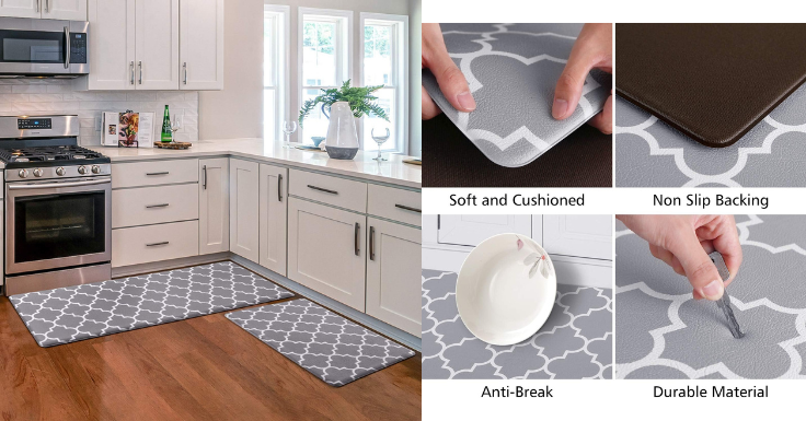 Lowest Price: Highly Rated 2 Piece Kitchen Mat Cushioned Anti-Fatigue  Kitchen Rugs