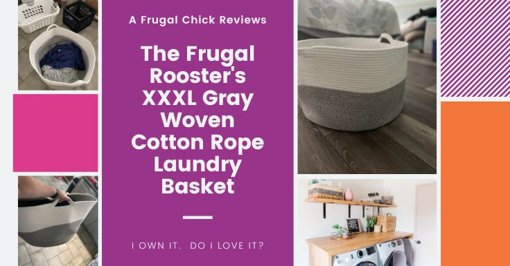 XXXL Gray Woven Cotton Rope Laundry Basket