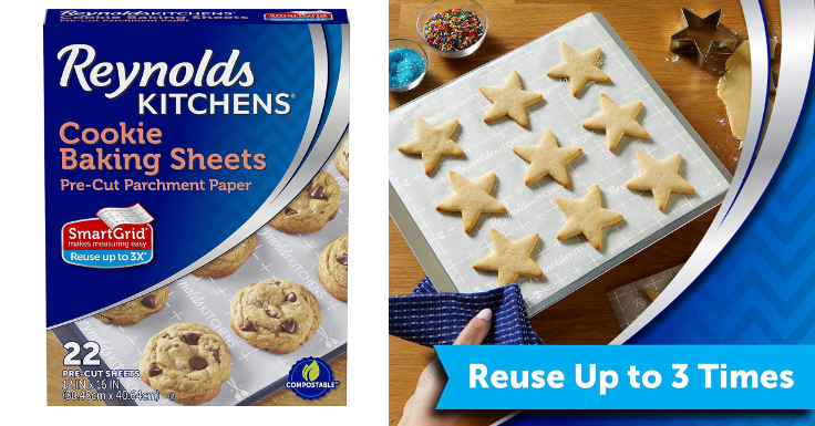 Lowest Price: Reynolds Kitchens Cookie Baking Sheets, Pre-Cut Parchment  Paper, 22 Sheets