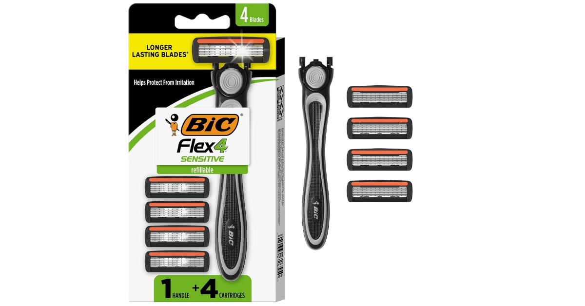Amazon Lowest Price: BIC Flex 4 Refillable Razors for Men, 5 Piece ...